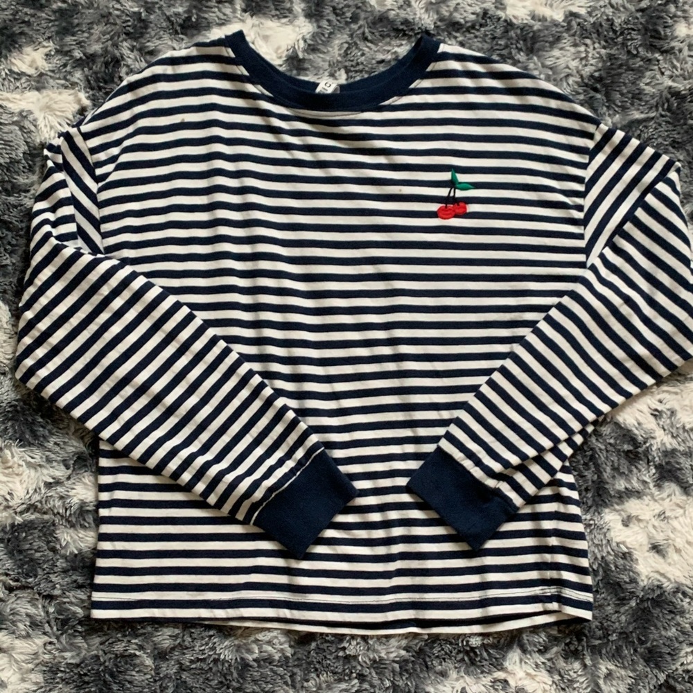 H&M Blue Striped Long Sleeve